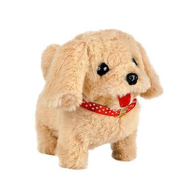 عروسک ناب سل مدل سگ پولیشی قلاده دار موزیکال سایز 15 سانتی متر