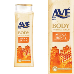 شامپو صورت و بدن اوه (Ave) مدل Milk & Honey وزن 380 گرم