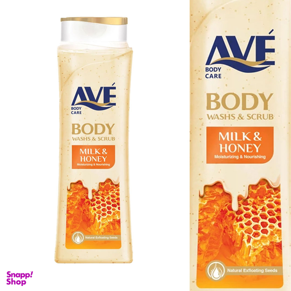 شامپو صورت و بدن اوه (Ave) مدل Milk & Honey وزن 380 گرم