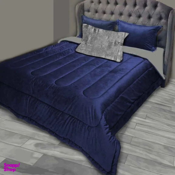 سرویس روتختی دو نفره 7 تکه نوپه هوم مدل مخمل M21 به همراه روبالشی