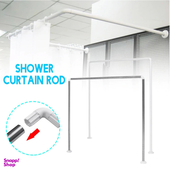 میله پرده حمام پیسو مدل U سایز 90×90 سانتی متر