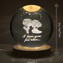 چراغ خواب طرح گوی کریستال مدل عاشقانه