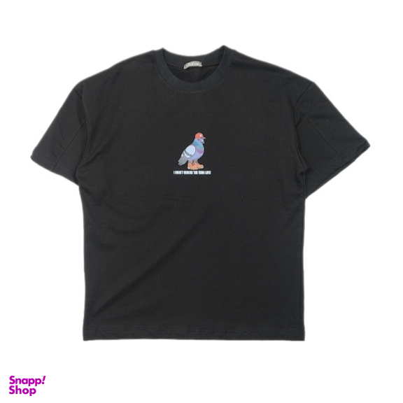 تیشرت مردانه طرح کبوتر کد KARGADAN MW44 رنگ مشکی