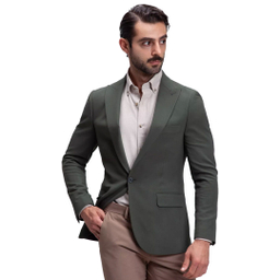 کت تک مردانه ست من یقه بلیزر کد CO170 رنگ سبز