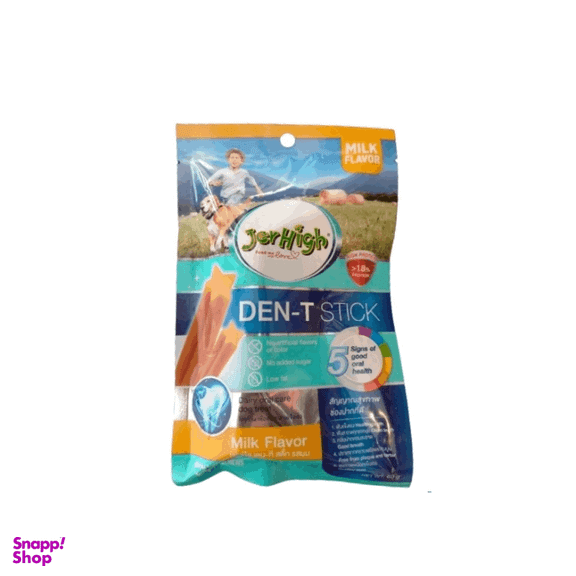 تشویقی سگ دنتال جرهای مدل DEN-T STICK طعم شیر وزن 60 گرم