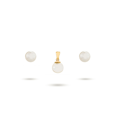 نیم ست طلا 18 عیار زنانه میلی گالری مدل میخی مرواریدی کد MT1240