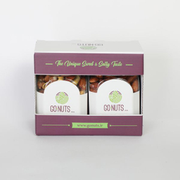 آجیل هدیه گلدانه 2 مخلوط و بادام درختی گوناتس وزن 400 گرم