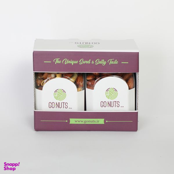 آجیل هدیه گلدانه 2 مخلوط و بادام درختی گوناتس وزن 400 گرم