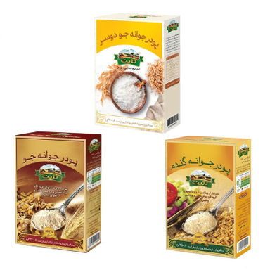 پودر جوانه غلات جو جودوسر و گندم تژین وزن 670 گرم مجموعه 3 عددی