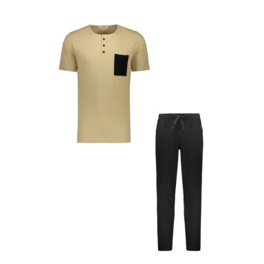ست تیشرت و شلوار مردانه مادر مدل سیوان کد AM-MA-Sivan-P رنگ کرم