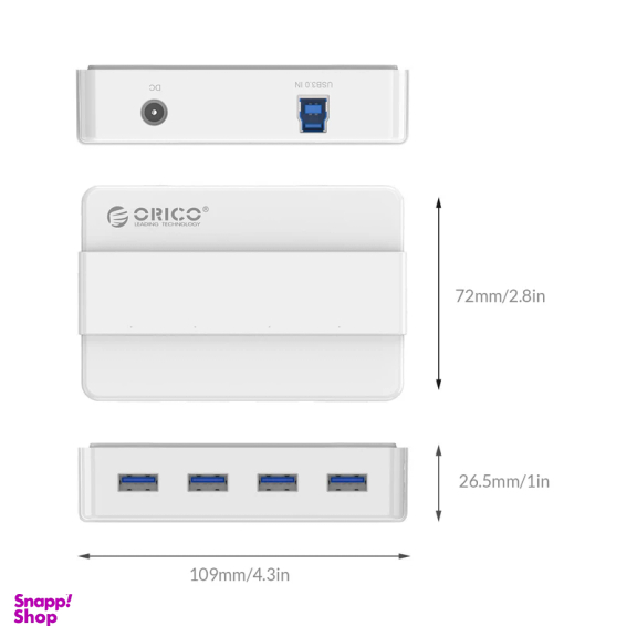 هاب 4 پورت USB3.0 اوریکو مدل H4928-U3-V1 با آداپتور
