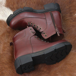 نیم بوت چرم طبیعی زنانه کد 271 رنگ سماقی