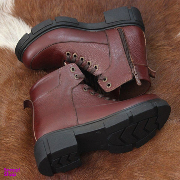 نیم بوت چرم طبیعی زنانه کد 271 رنگ سماقی