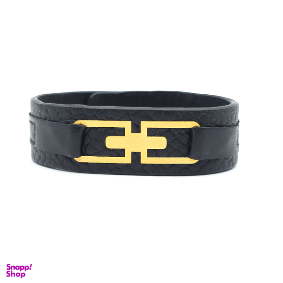 دستبند چرم و طلا 18 عیار مردانه طرح کلاسیک کد OT006