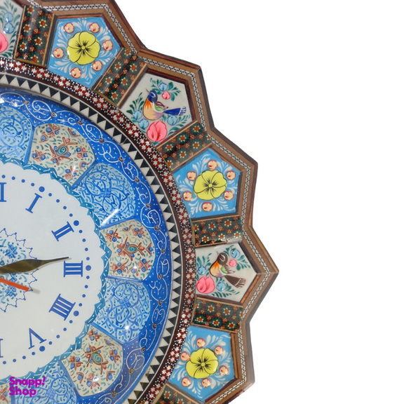 ساعت خاتم کاری درنیکا مدل خورشیدی طرح مرغ و گل کد 03