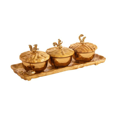 قندان گلد کیش مدل اس‌کیو کد GK829706 بسته  3 عددی