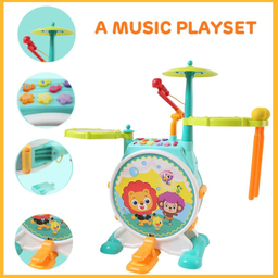 اسباب بازی موزیکال هولی تویز جاز و درام بزرگ مدل 3130 Dimple Electric Big Toy Drum Set for Kids