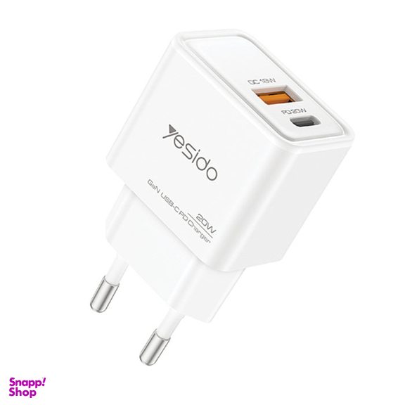 شارژر دیواری فست شارژ یسیدو مدل Yesido YC61 2Port 3A PD 20W