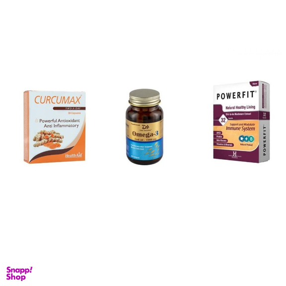قرص های پاورفیت، امگا3 و کورکومکس مناسب تقویت سیستم ایمنی و درمان و پیشگیری HPV مجموعه 3 عددی