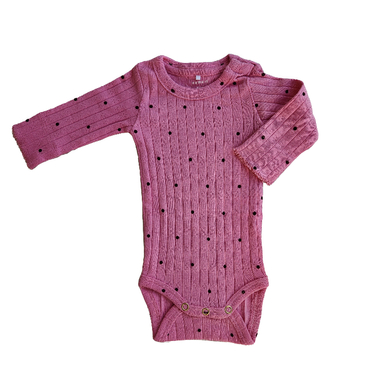 بادی نوزادی نیم ایت طرح خالدار کد 10256 رنگ صورتی