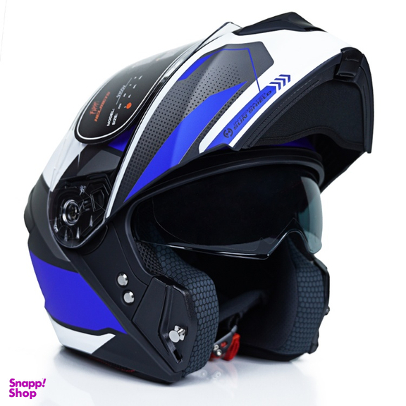 کلاه کاسکت فک متحرک فلش مدل 935sv white/blue