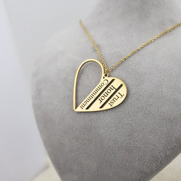 گردنبند زنانه گيلواره زراوشان مدل قلب دوستی کد A26 رنگ طلایی