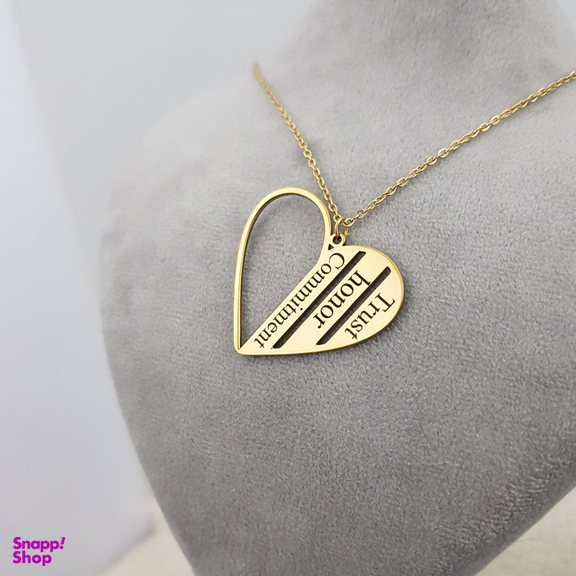 گردنبند زنانه گيلواره زراوشان مدل قلب دوستی کد A26 رنگ طلایی