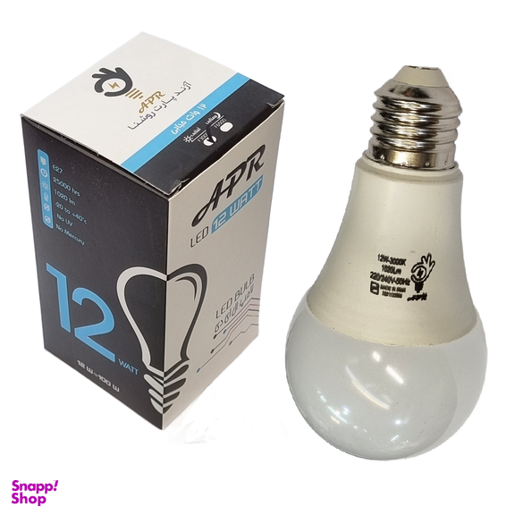 لامپ حبابی 12 وات LED پایه E27 آژند پارت روشنا مدل w12