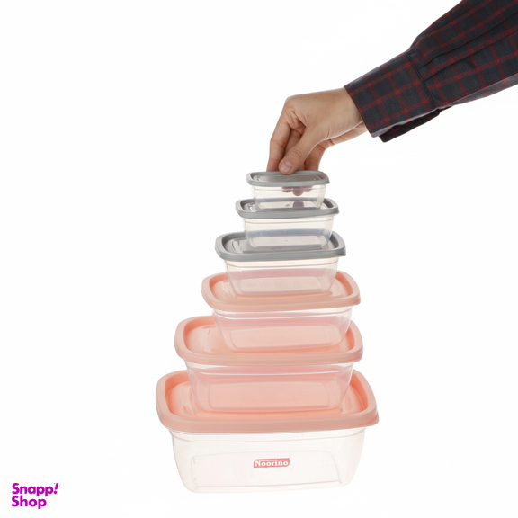 ظروف نگهدارنده نورینو مدل ارکیده مجموعه 6 عددی