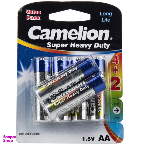 باتری قلمی کملیون مدل Super Heavy Duty بسته 6 عددی