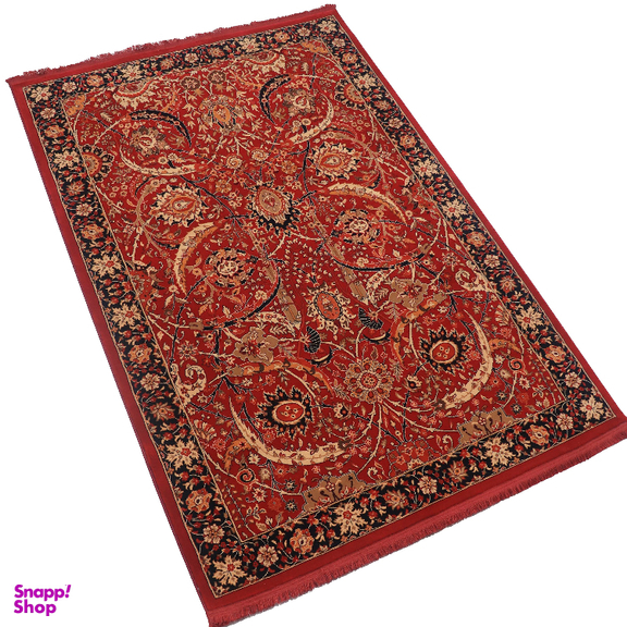 فرش ماشینی بزرگمهر طرح بلوچی کد 78015 رنگ زمینه قرمز