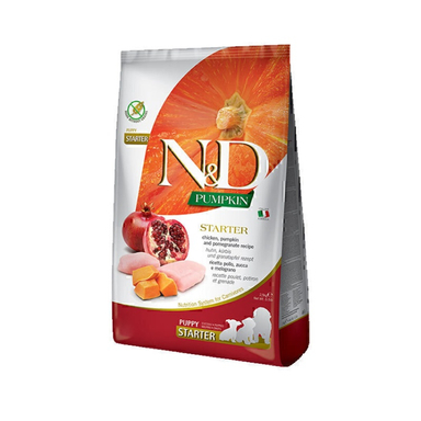 غذای خشک بچه سگ ان اند دی با طعم مرغ و کدو تنبل و انار وزن 800 گرم