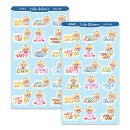 برچسب لاژید مدل جمله انگیزشی کد VI210 بسته 2 عددی