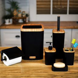 ست سرویس بهداشتی برتر مدل لیدوما طرح چوب مجموعه ۶ عددی