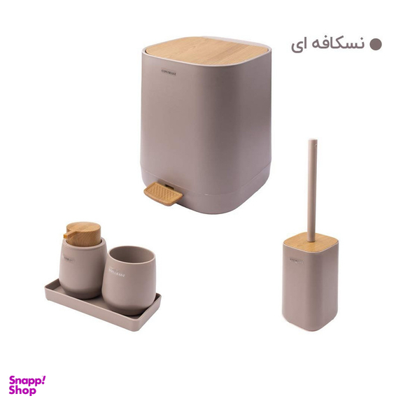 ست سرویس بهداشتی 5 پارچه میامی کنتراست مدل طرح چوب کد RM9910