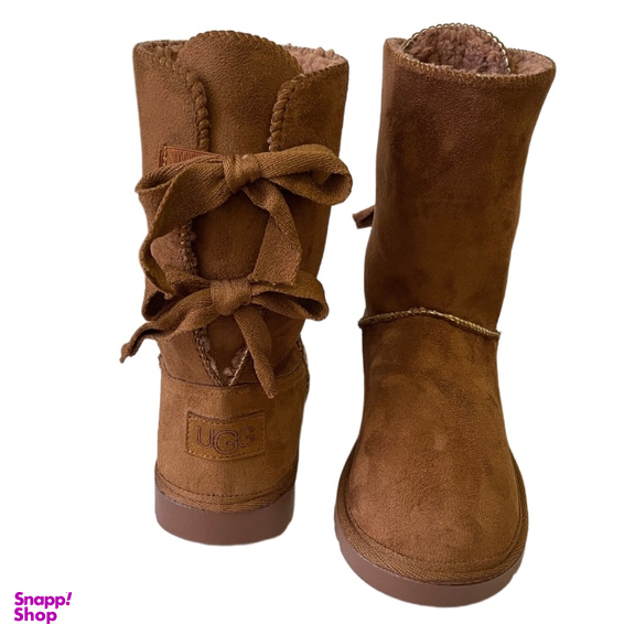 بوت زنانه طرح اگ مدل پشت بندی رنگ عسلی