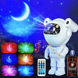 چراغ خواب مدل فضانورد کهکشانی اسپیکر دار کد 03 به همراه جاکلیدی مجموعه 2 عددی