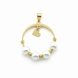 آویز گردنبند طلا 18 عیار زنانه طرح قلب و مروارید کد A890