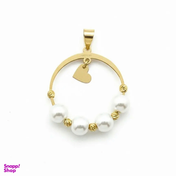 آویز گردنبند طلا 18 عیار زنانه طرح قلب و مروارید کد A890