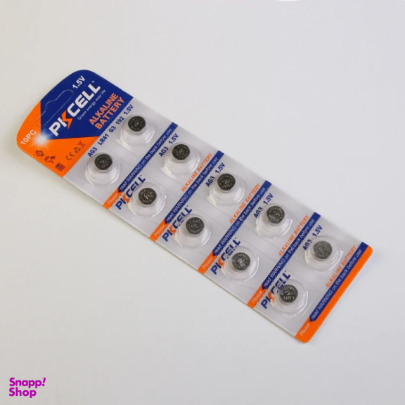 باتری ساعتی آلکالاین پی‌کی سل مدل AG3 LR41 بسته 10 عددی