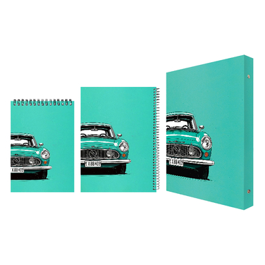 بسته لوازم تحریر پدیده نقش طرح ماشین کلاسیک مجموعه 3 عددی