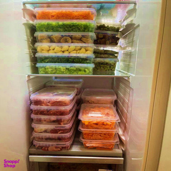 ظرف فريزری و مايكروويوی پولاد پویش مدل پلمپ شونده كد 1000cc بسته 12 عددي