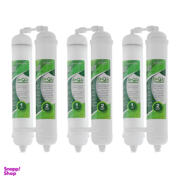 فیلتر تصفیه آب یخچال و فریزر بلوط مدل الیافی و کربن گیاهی BLT 2500 G مجموعه 6 عددی