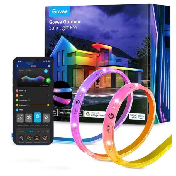 ریسه هوشمند فضای باز گووی مدل RGBICWW Outdoor LED Strip Light Pro H70A1 سایز 10 متر