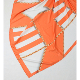 روسری زنانه آنالیا مدل ابریشم دست دوز طرح زنجیری کلاسیک کد ana-2821