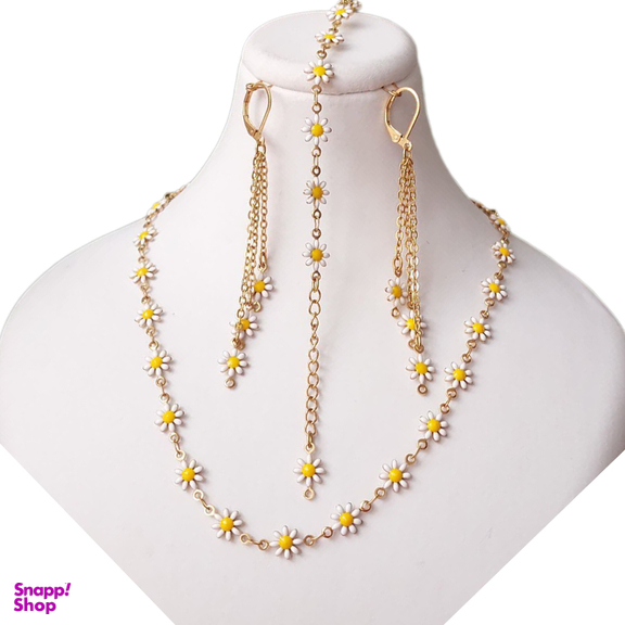 نیم ست زیور زنانه مدل بابونه استیل