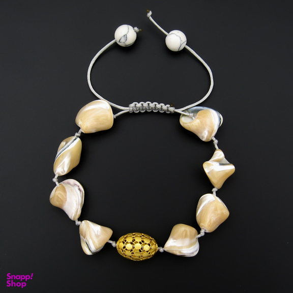 دستبند طلا 18 عیار زنانه کاپانی مدل صدفی کد kb020