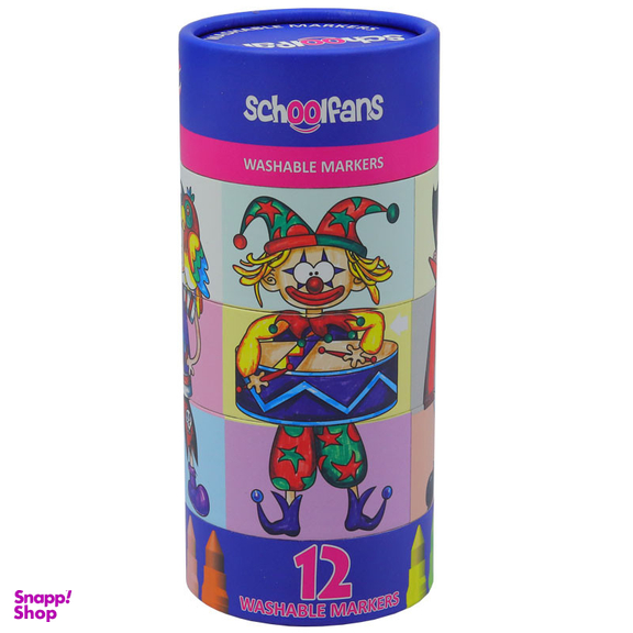 ماژیک 12 رنگ اسکول فنس مدل استوانه ای پازلی کد 92412