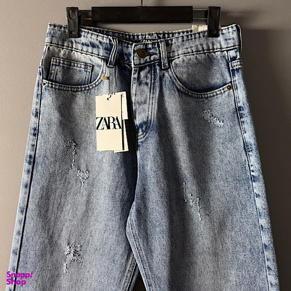 شلوار مام فیت مردانه طرح ZARA کد 1633 رنگ آبی روشن