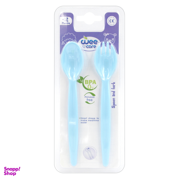 قاشق و چنگال کودک وی کر مدل ساده کد U205 بسته دو عددی